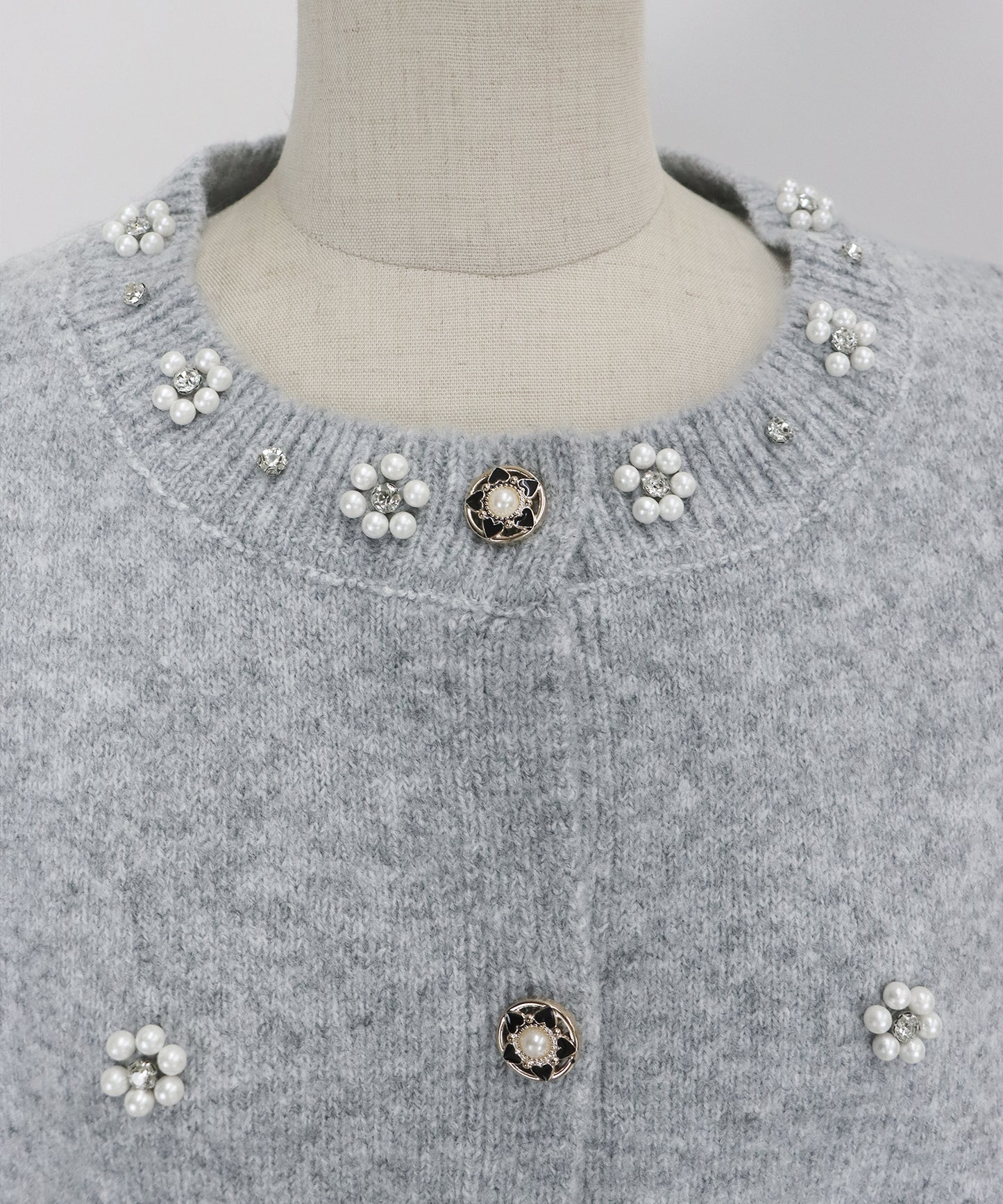 【TIME SALE】フラワービジューカーディガン