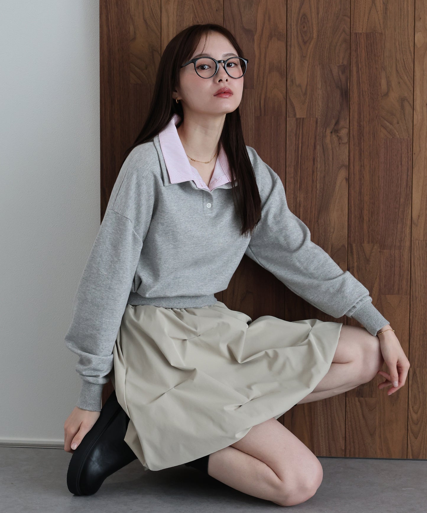 【早割5％OFF】シャツレイヤードスウェット