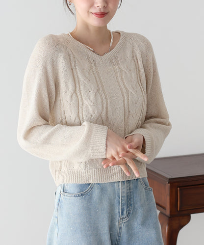 【早割5％OFF】ケーブルメッシュニット