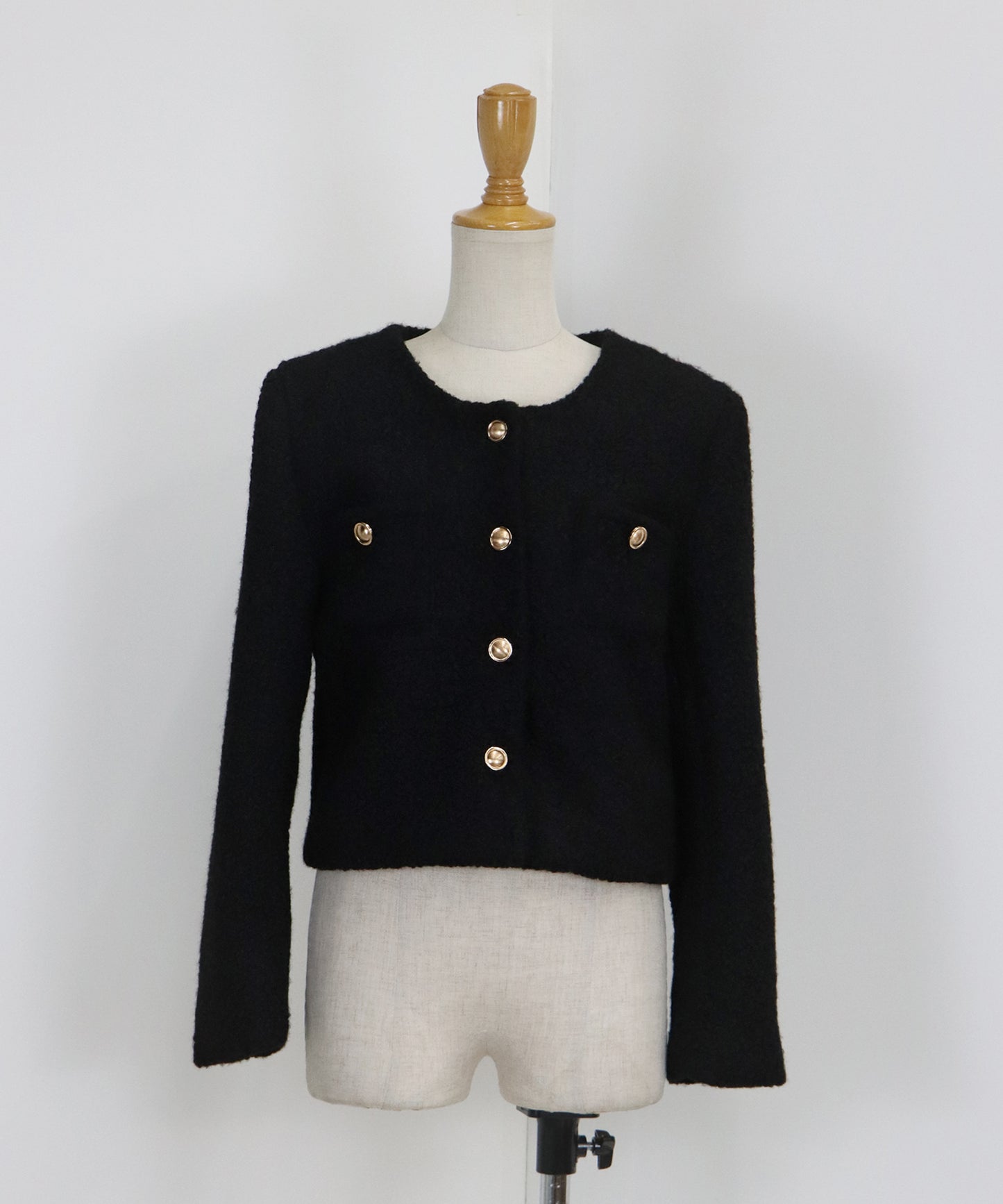 金ボタンボアコート