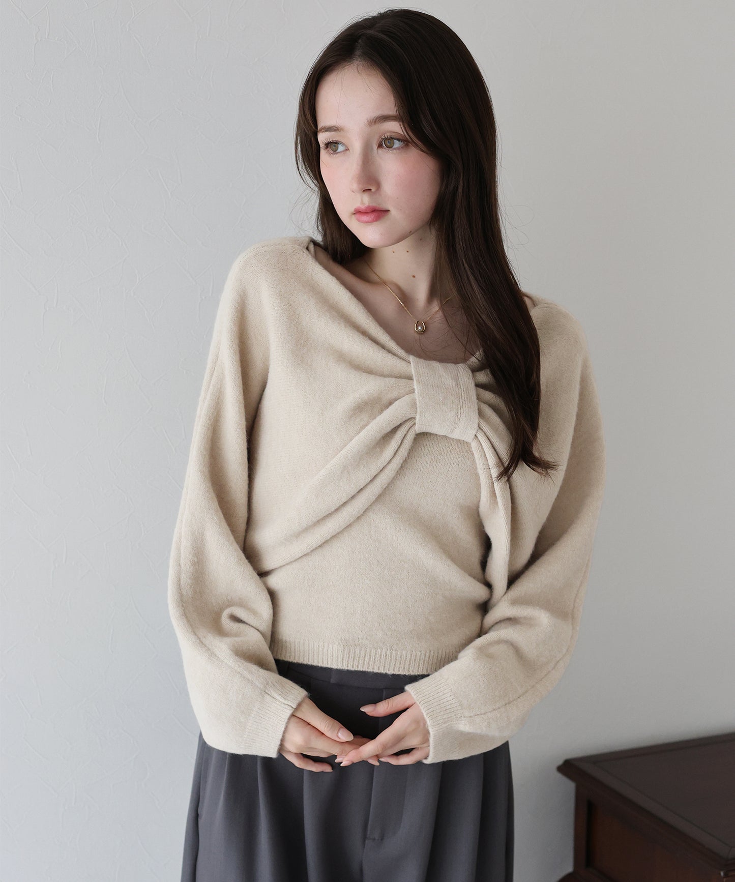 【早割5％OFF】リボンショートニットセット