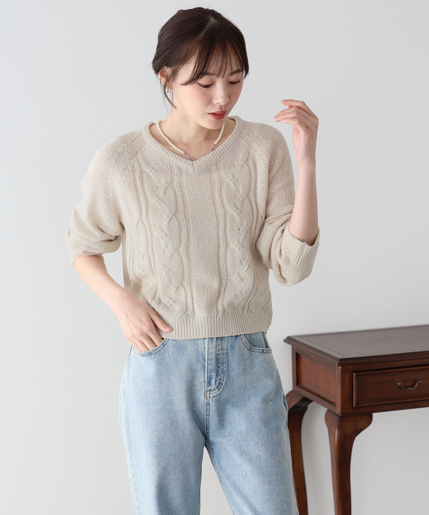 ケーブルメッシュニット