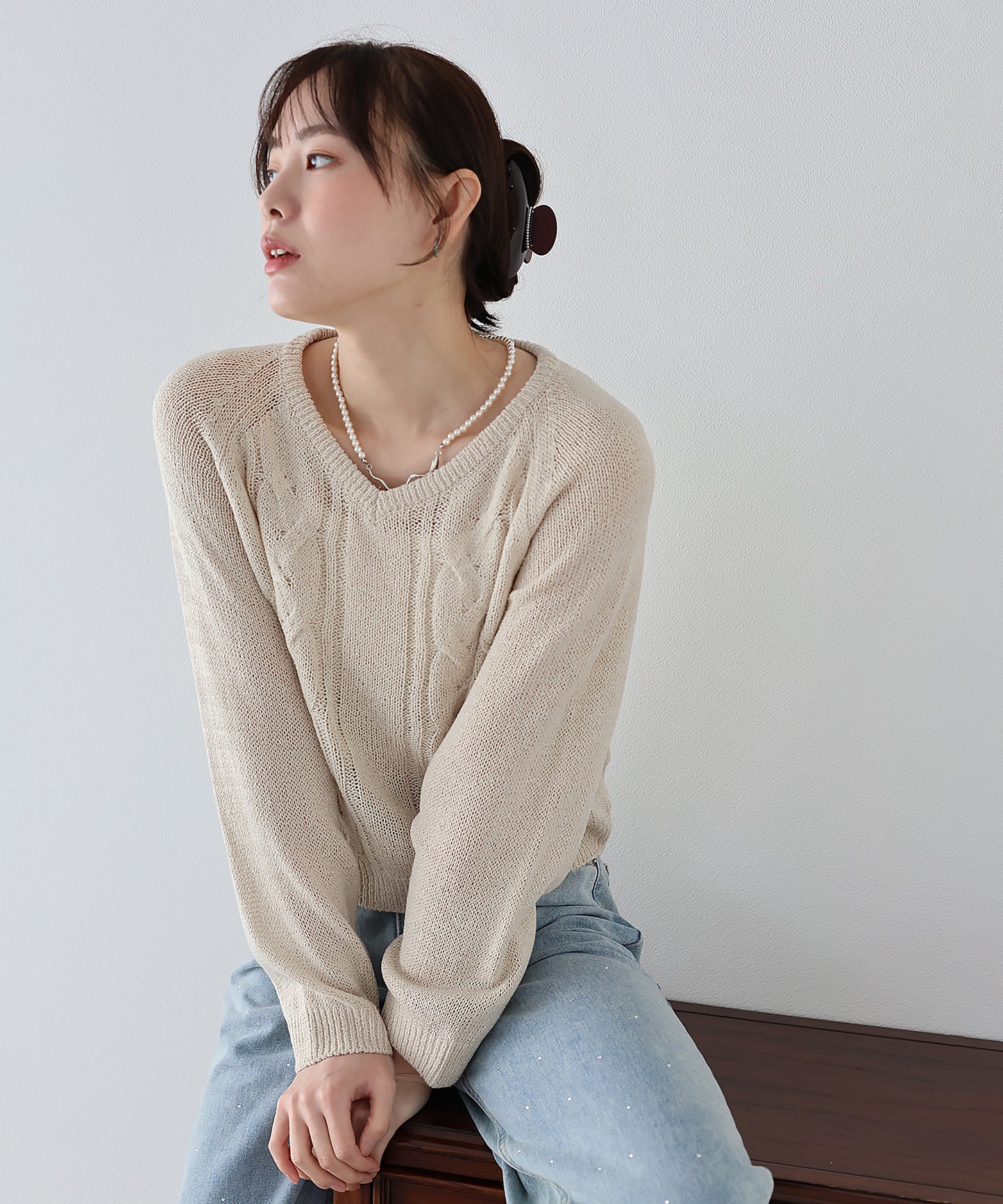 ケーブルメッシュニット