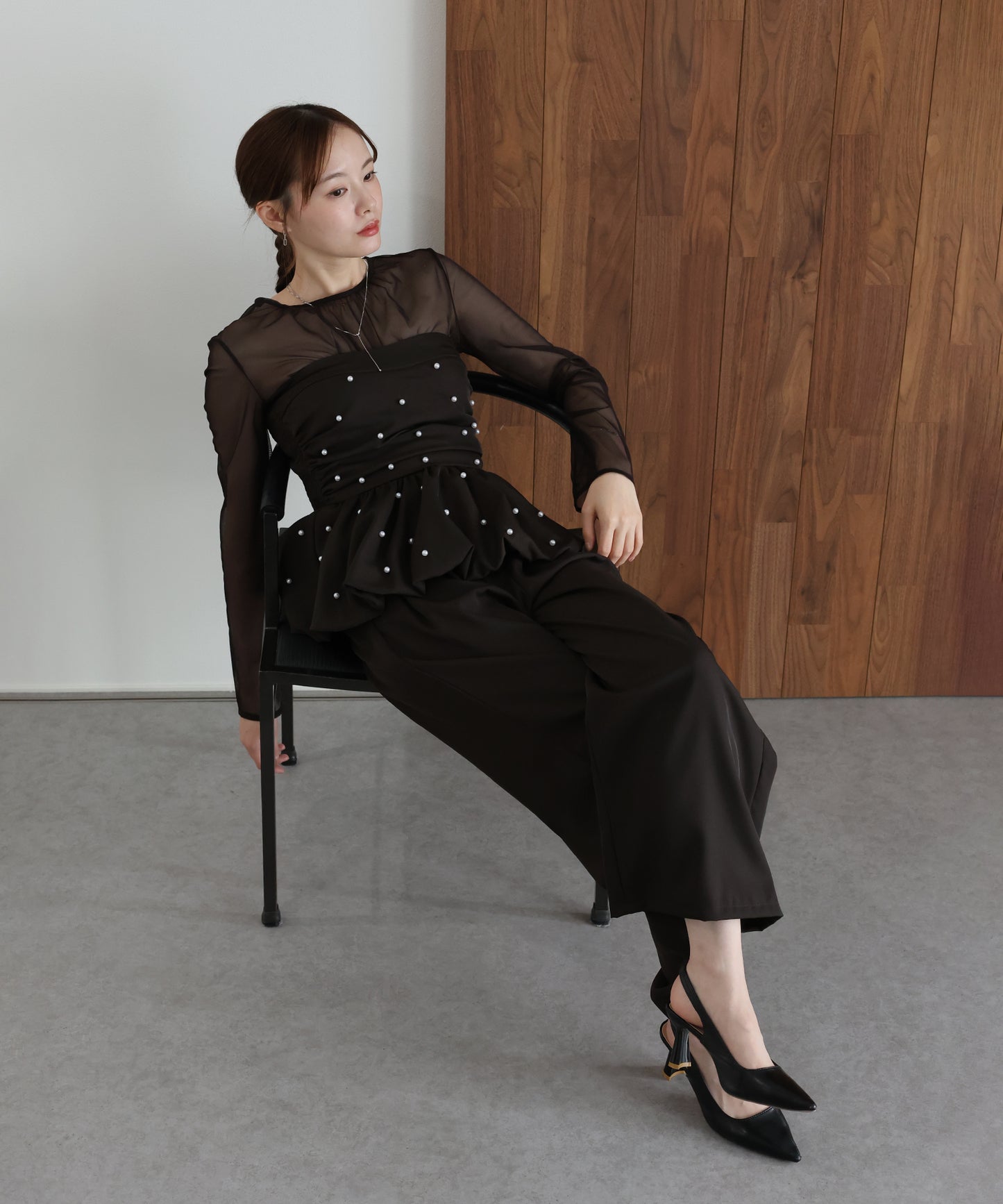 【早割5％OFF】パールバルーンビスチェパンツドレス