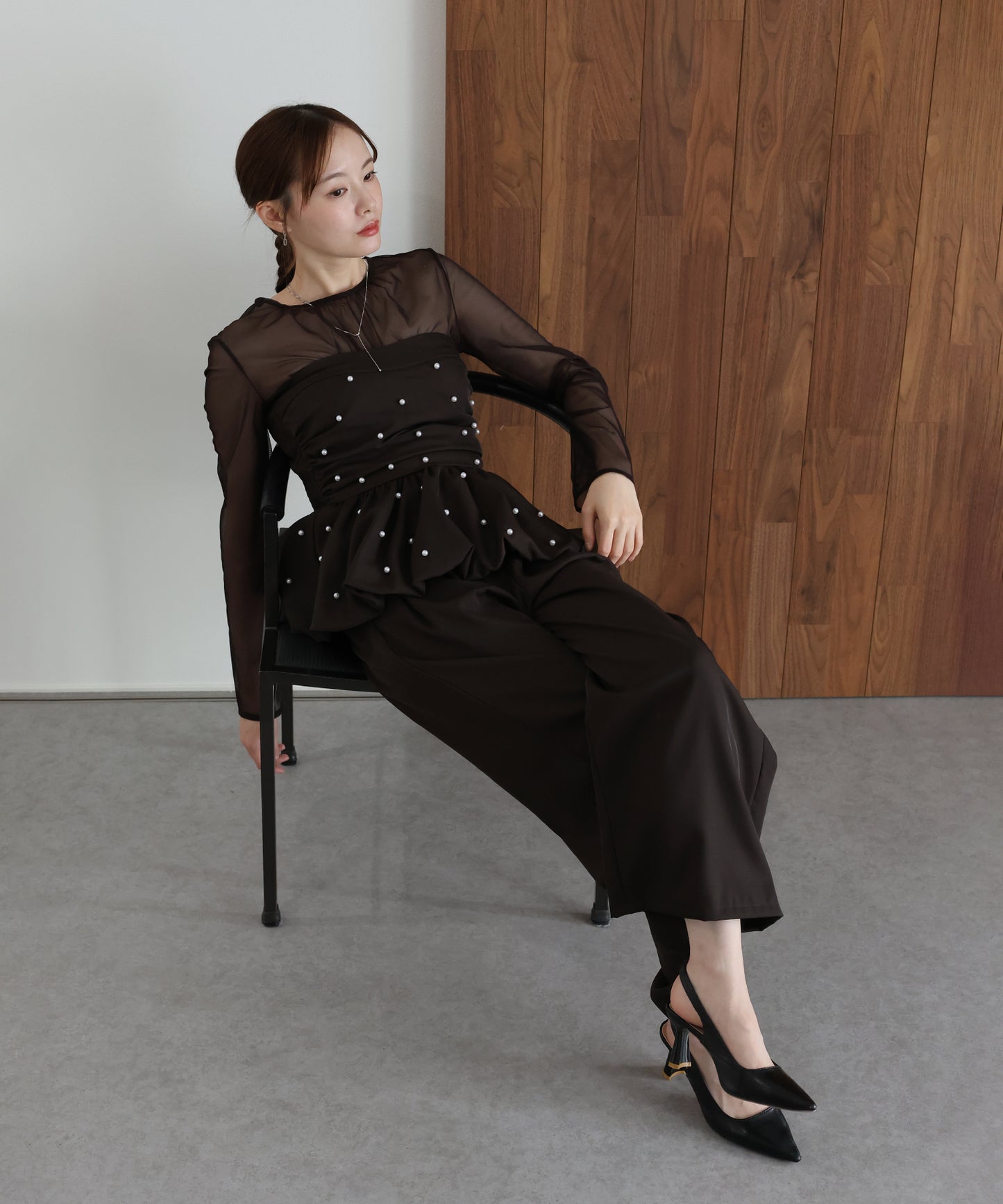 【早割5％OFF】パールバルーンビスチェパンツドレス