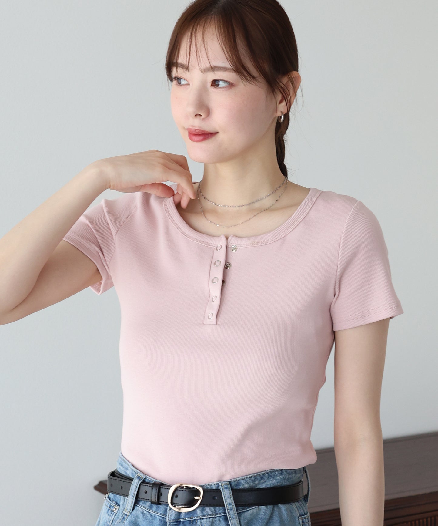 ヘンリーネック半袖Tシャツ【ネコポス】