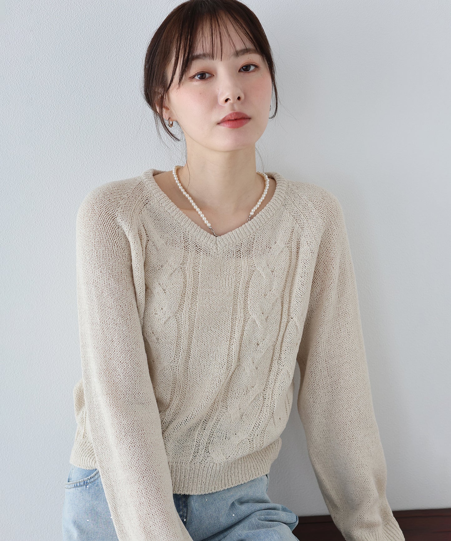 【早割5％OFF】ケーブルメッシュニット