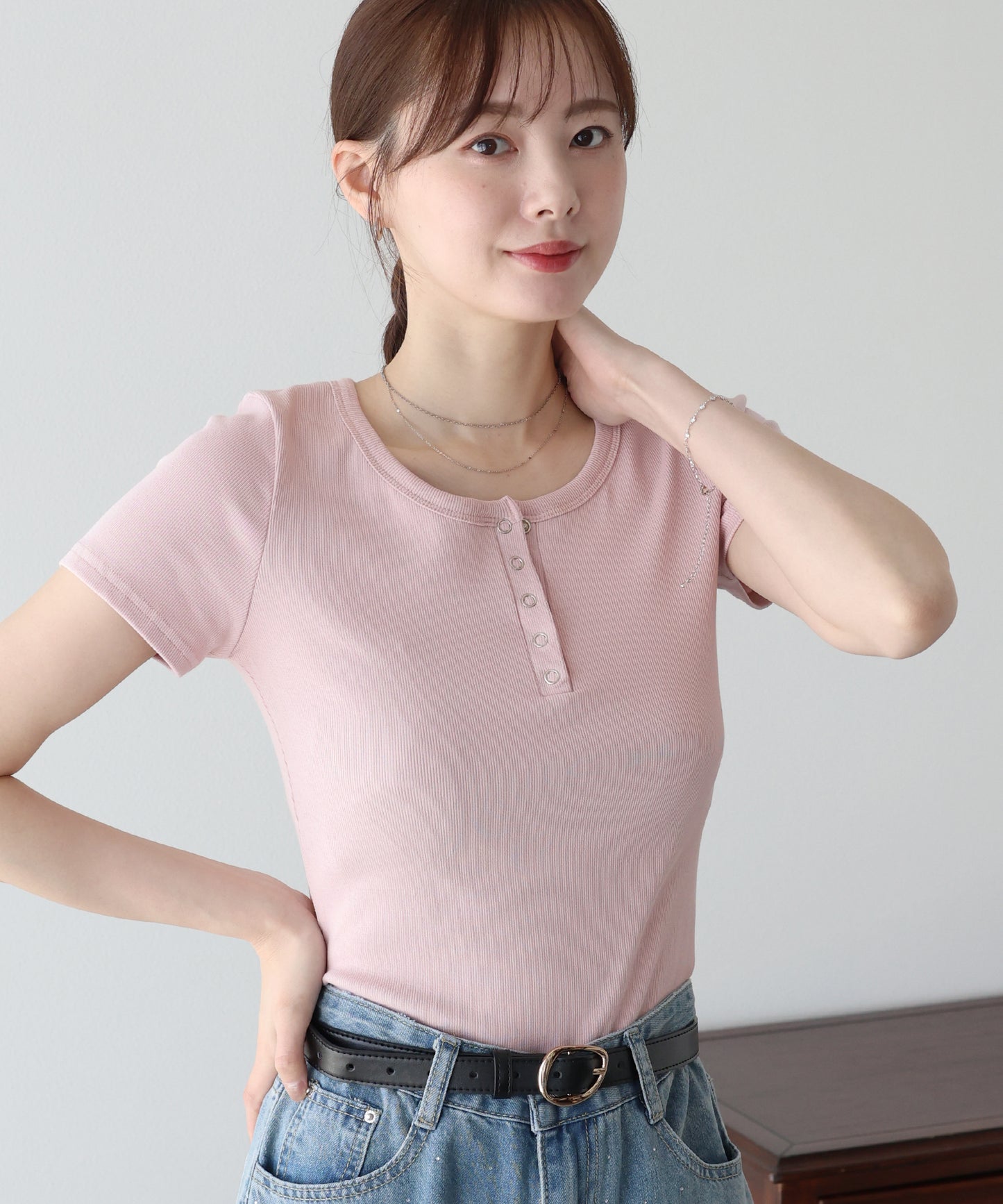 ヘンリーネック半袖Tシャツ【ネコポス】