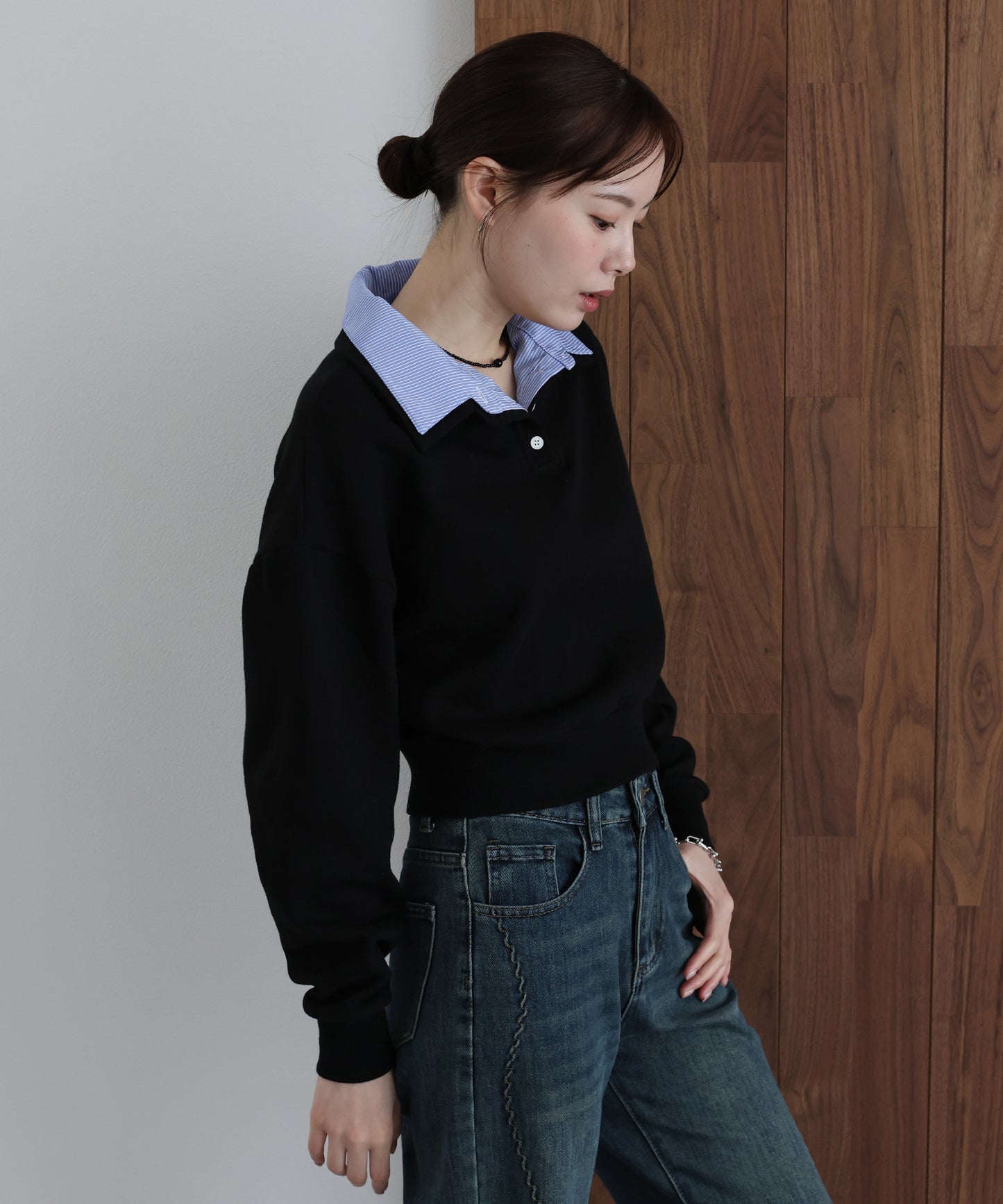 【早割5％OFF】シャツレイヤードスウェット