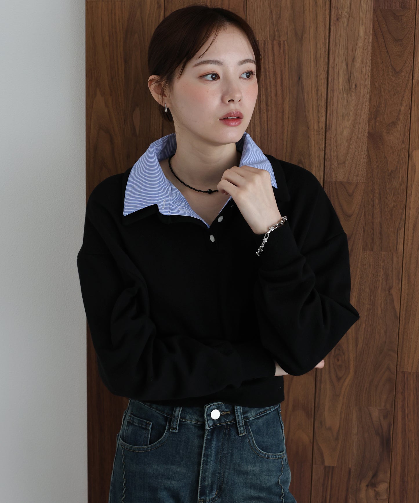 【早割5％OFF】シャツレイヤードスウェット