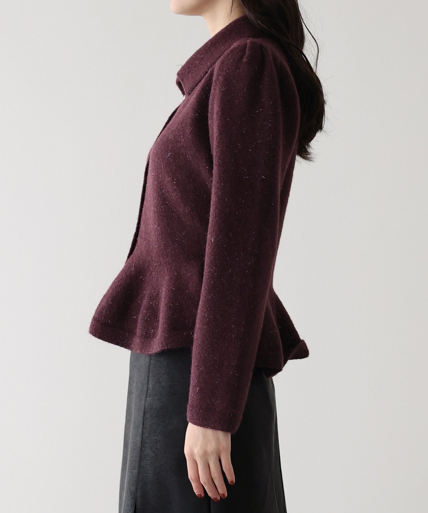 【早割5％OFF】ラメペプラムカーディガン