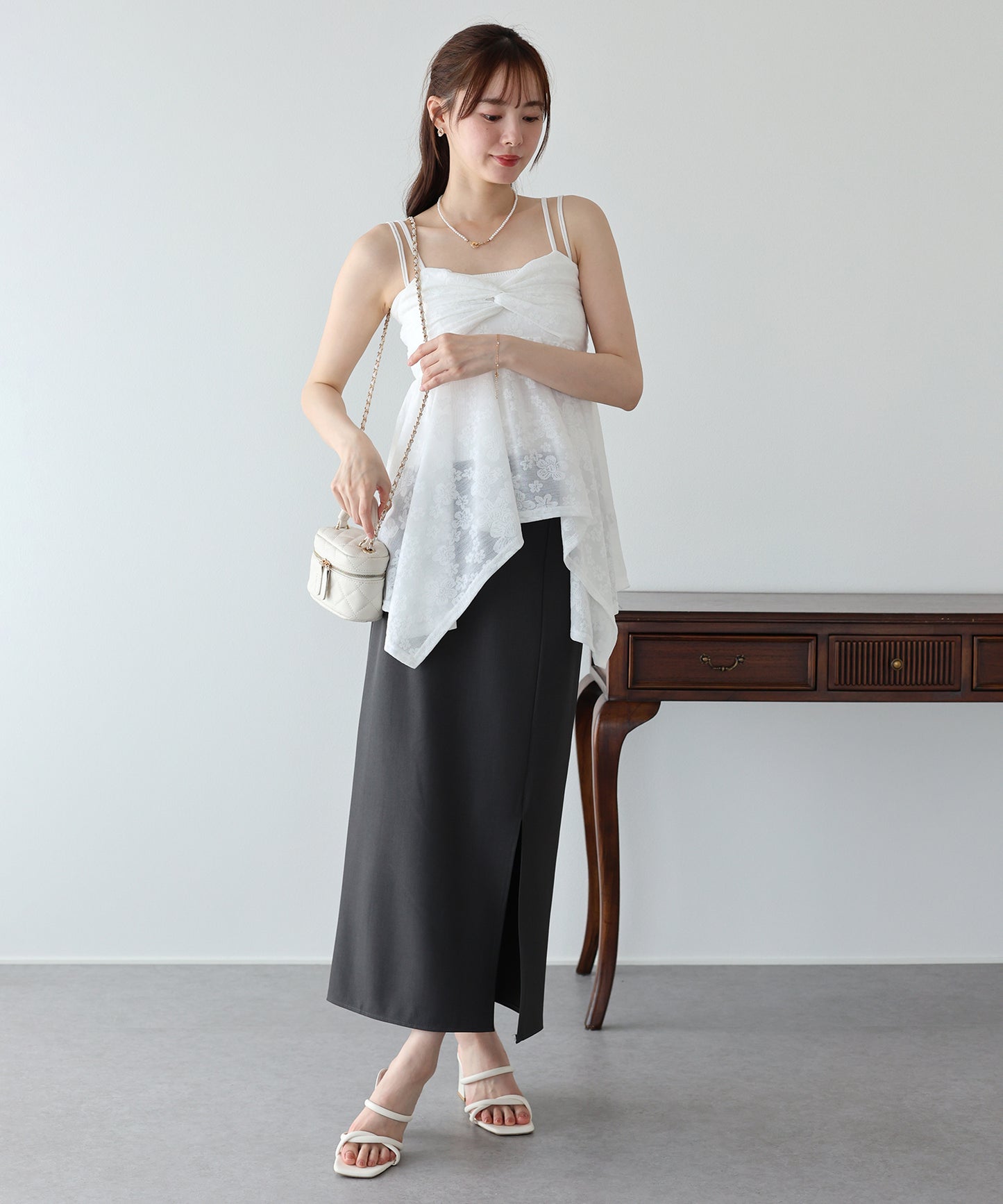 【早割5％OFF】レースキャミソールチュニック【メール便】