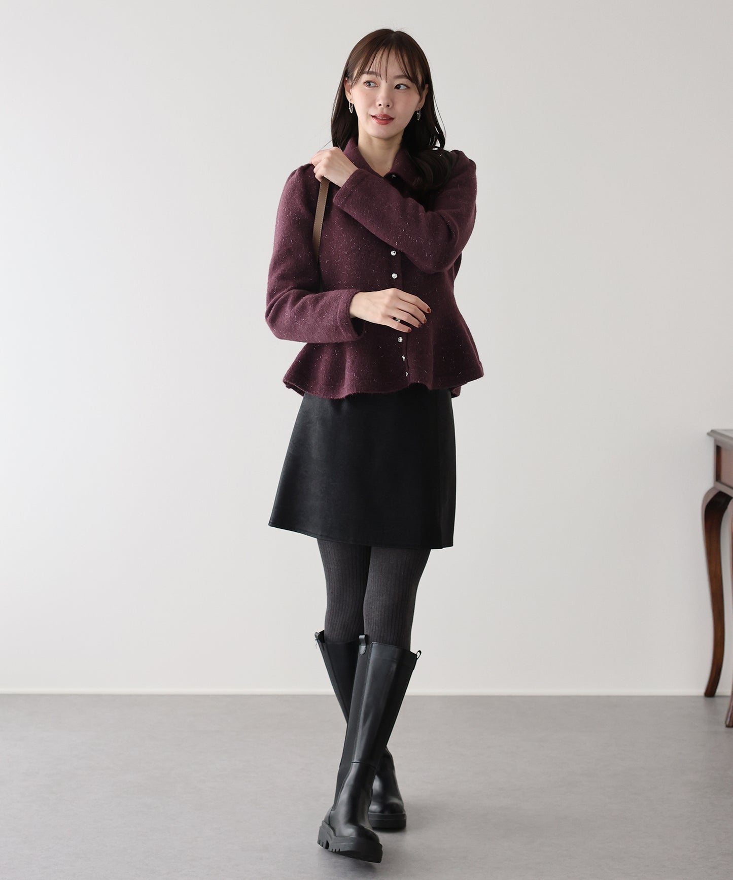 【早割5％OFF】ラメペプラムカーディガン