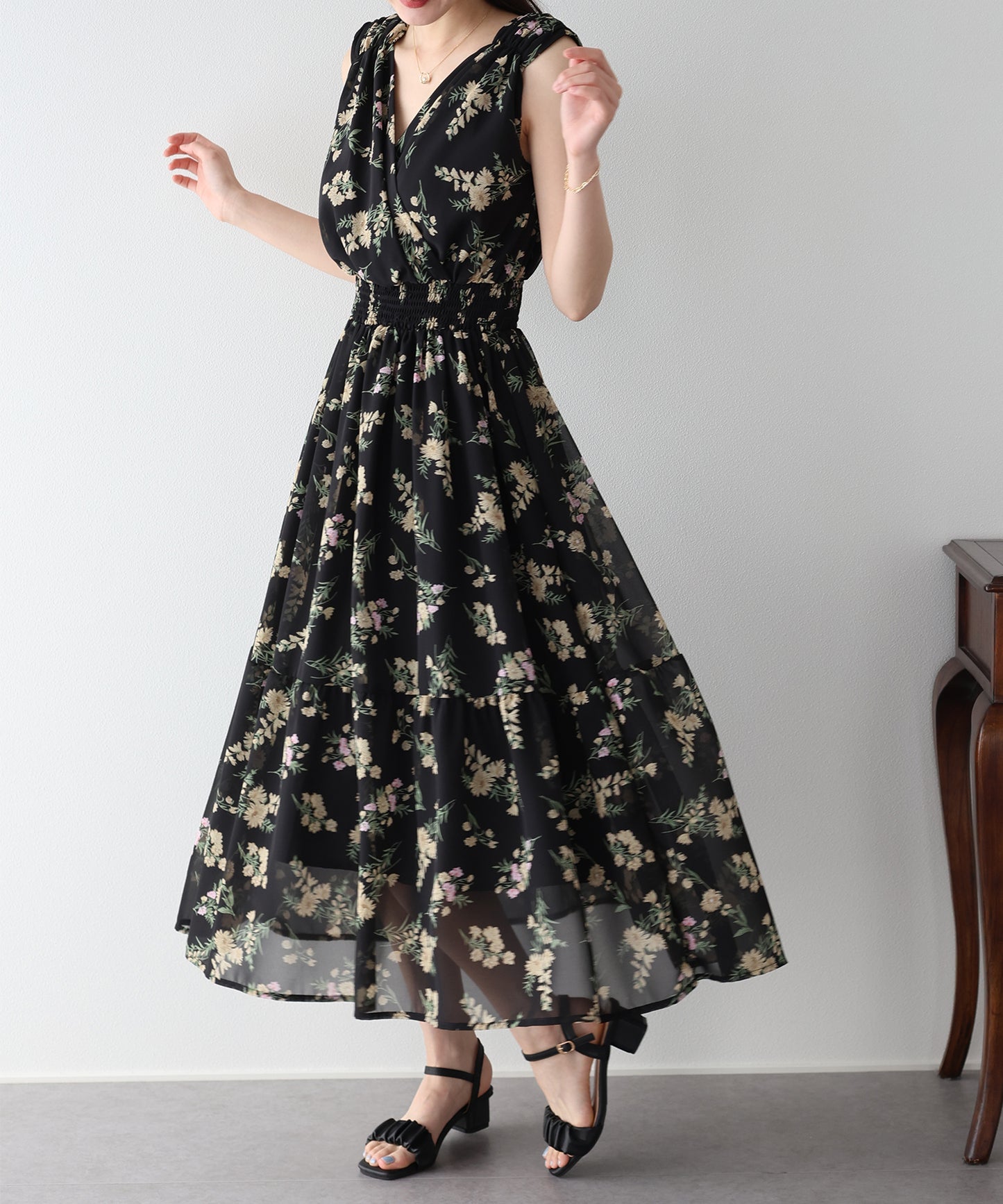 【早割5％OFF】フラワーカシュクールワンピース