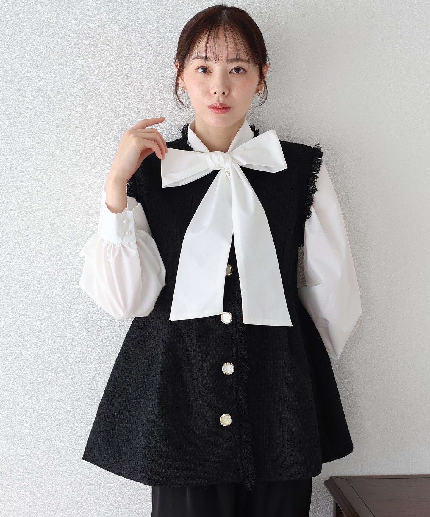 ビッグリボンボウタイブラウス【ネコポス】