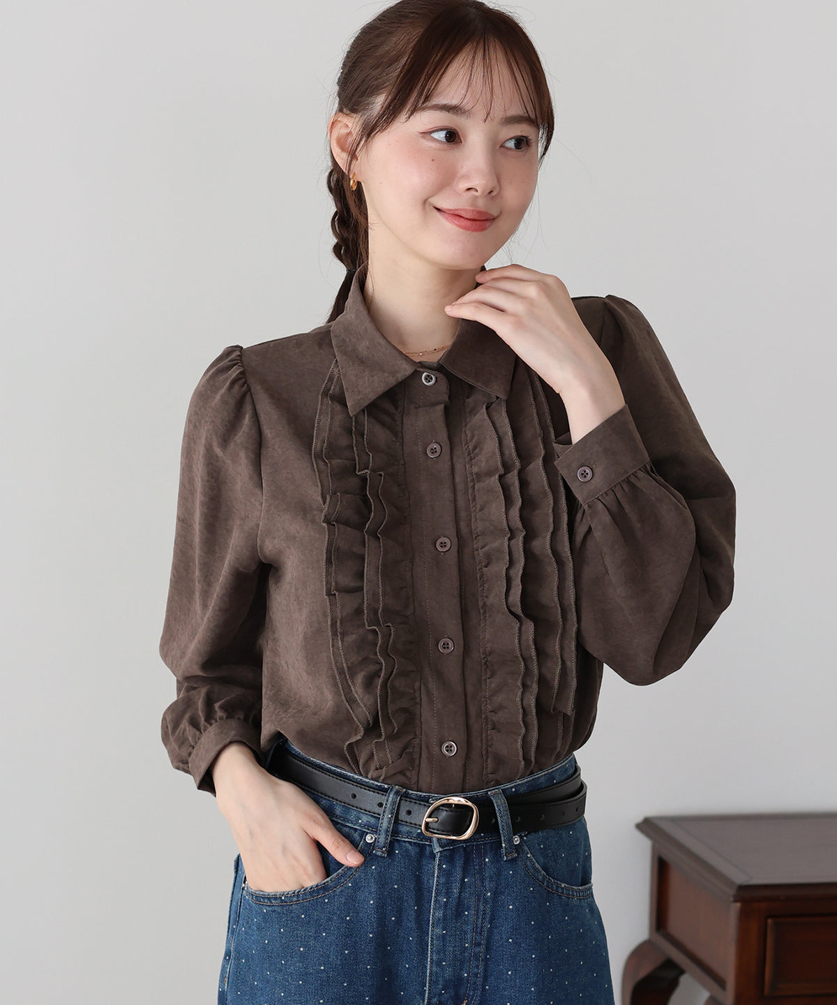 【早割5％OFF】フロントフリルブラウス【メール便】