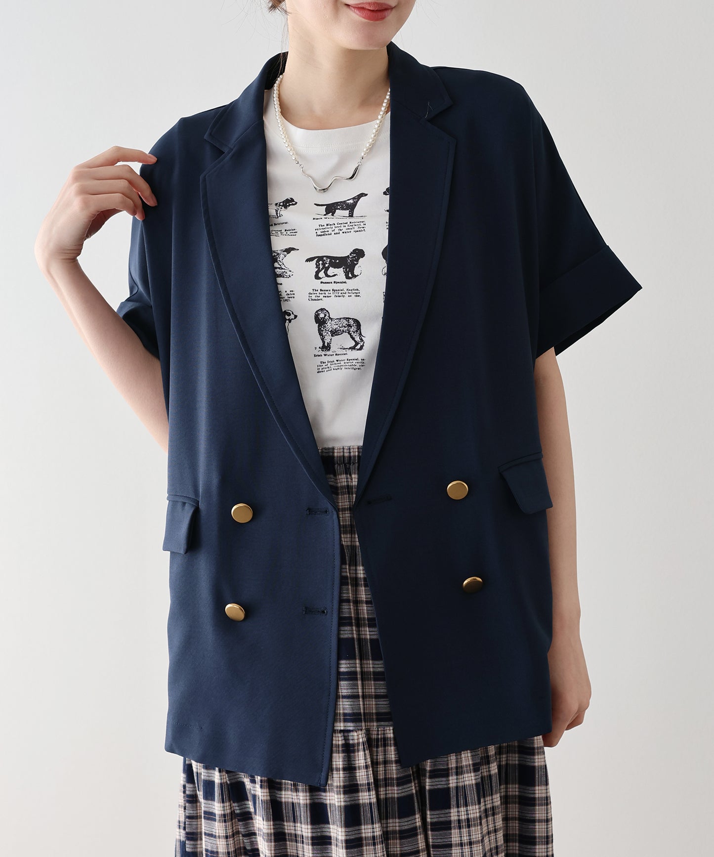 リネンライク半袖シャツジャケット