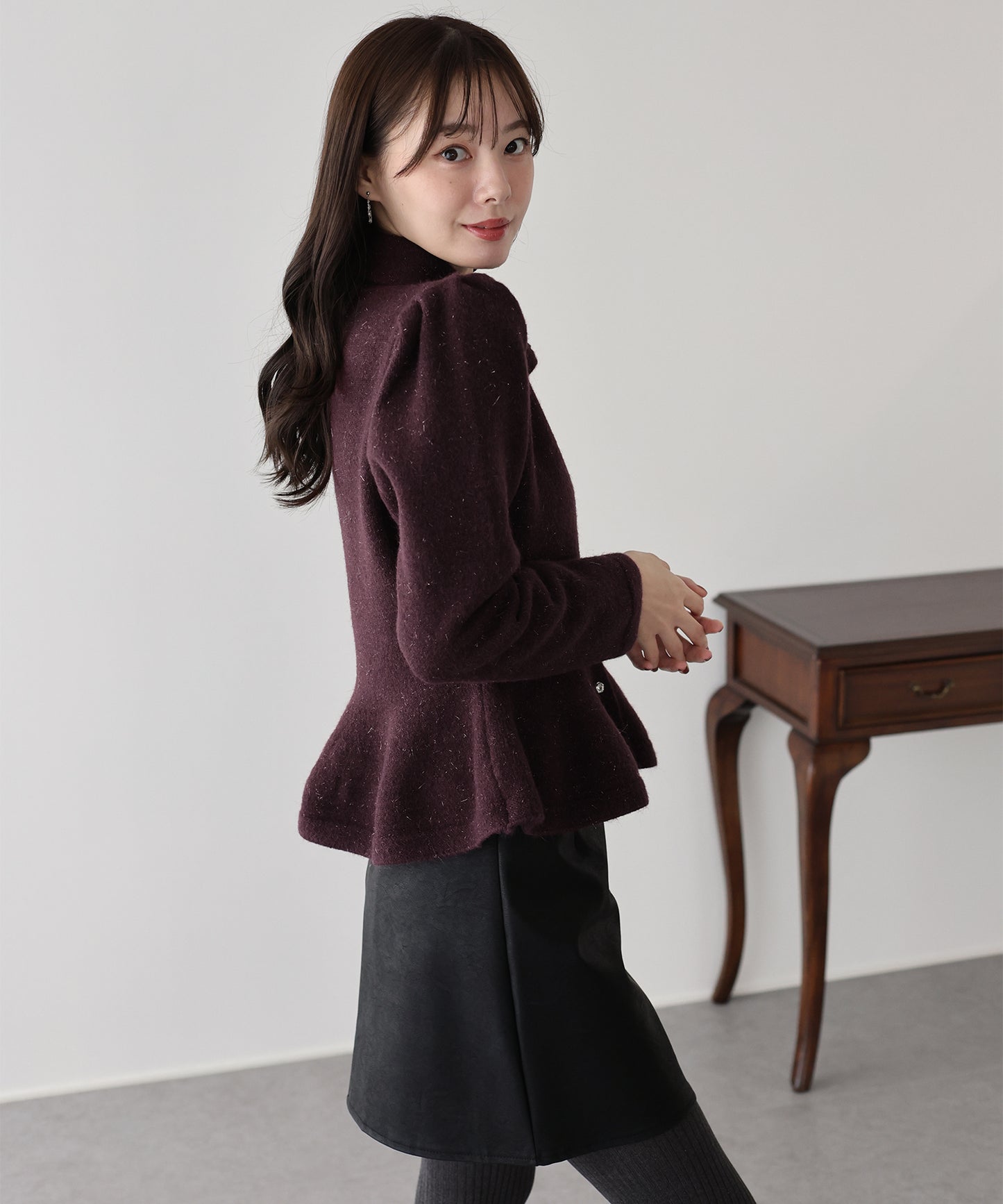 【早割5％OFF】ラメペプラムカーディガン