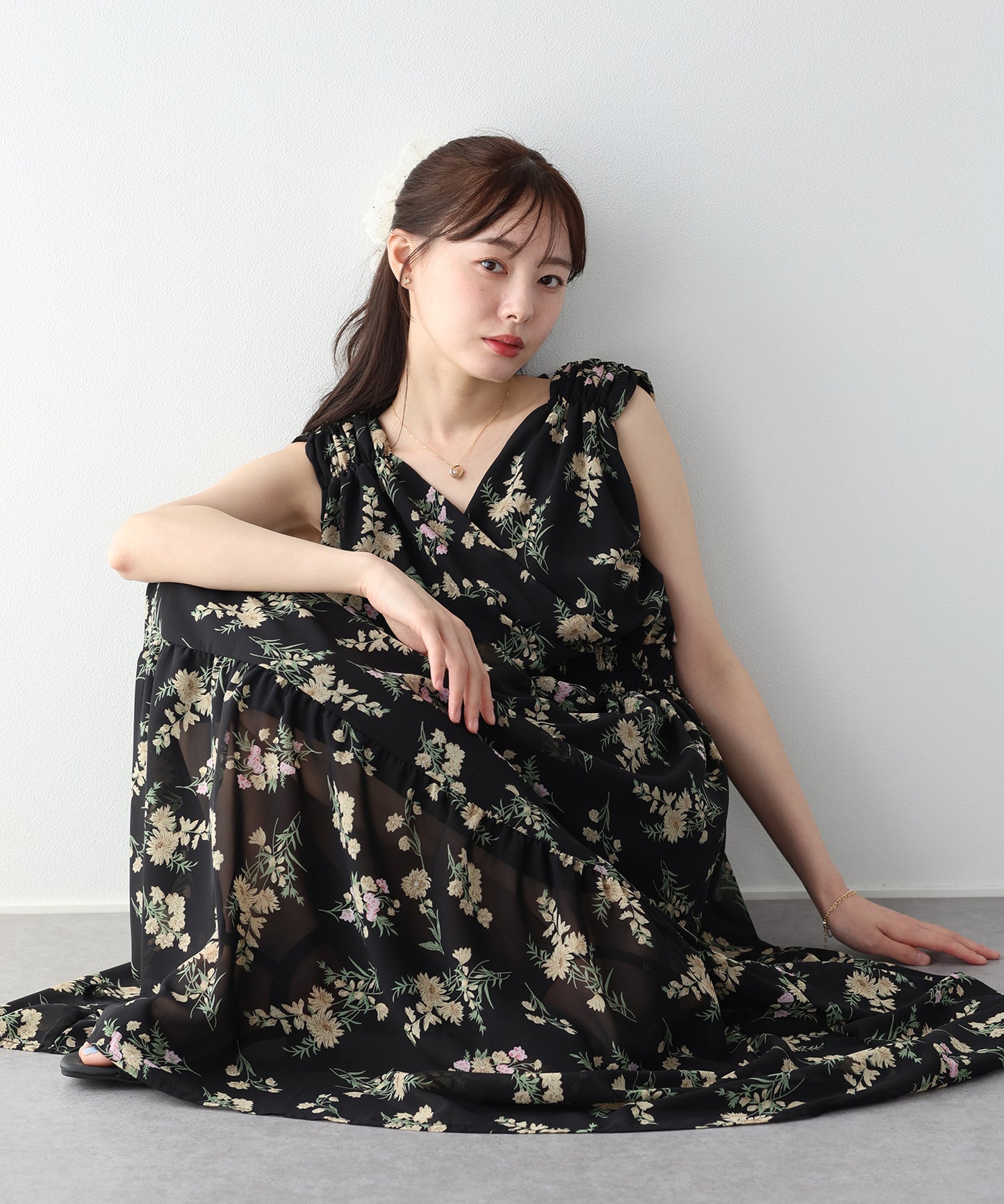 【早割5％OFF】フラワーカシュクールワンピース