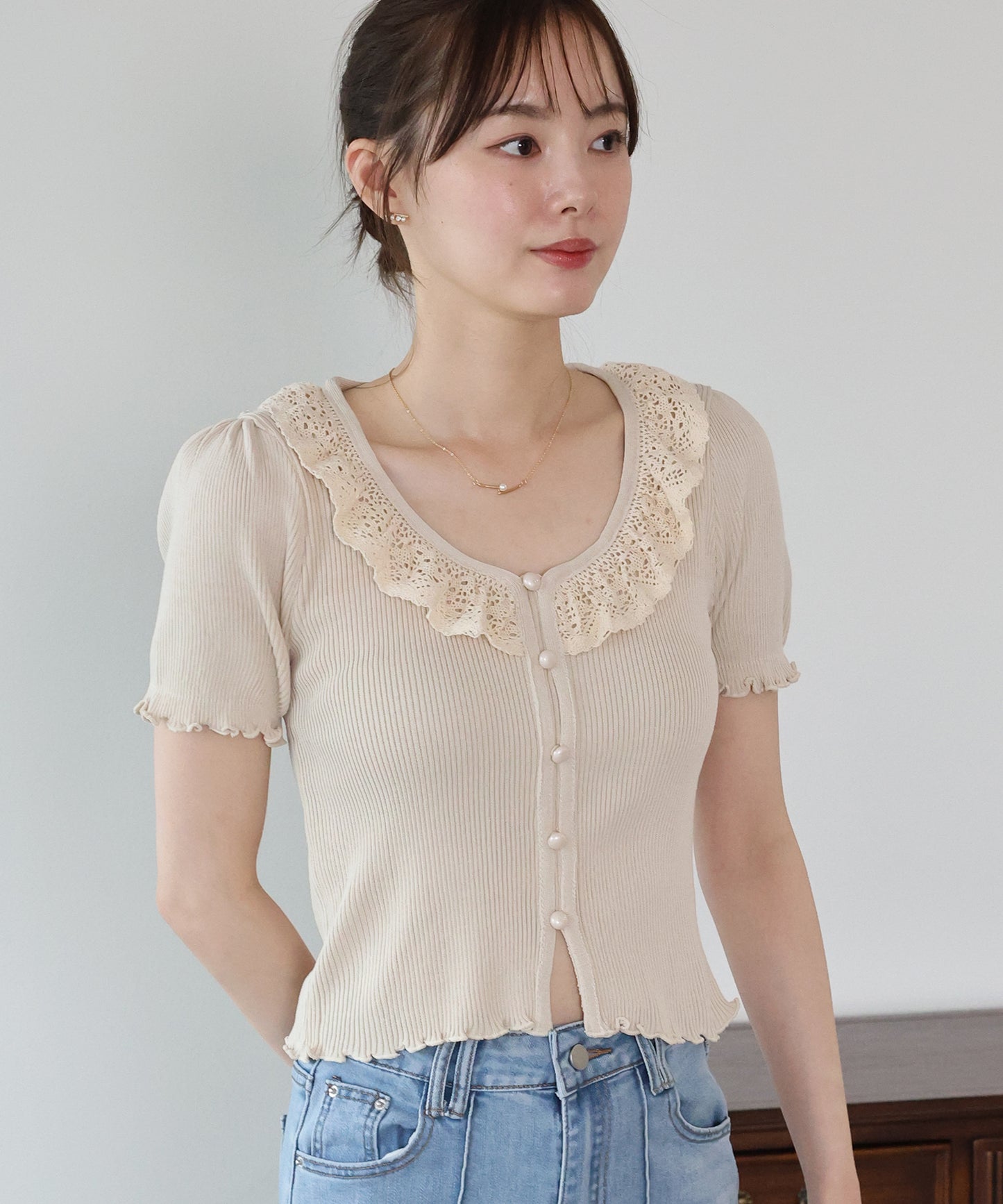 【早割5％OFF】エンブロイダリーレースニット【メール便】