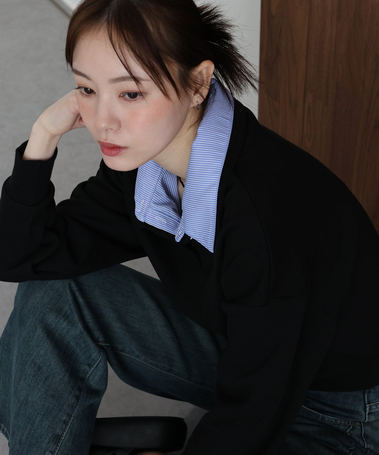 【早割5％OFF】シャツレイヤードスウェット