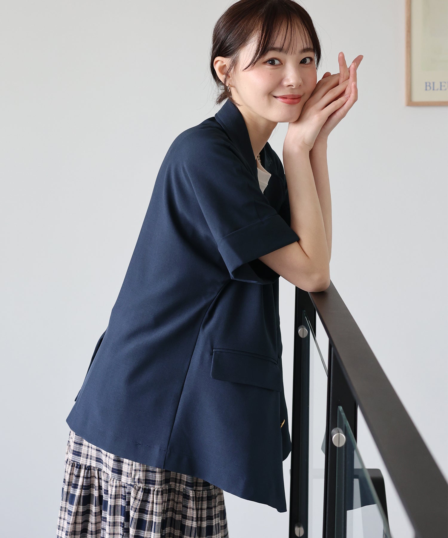 リネンライク半袖シャツジャケット – BLUE ONLINE