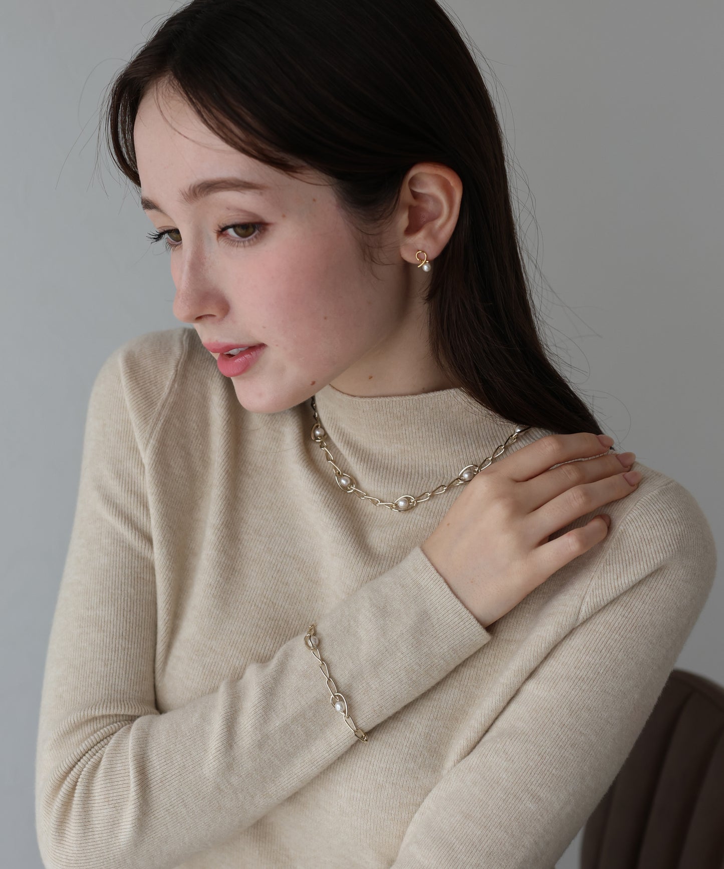 【早割5％OFF】パールシェルモチーフネックレス / ニッケルフリー[ J by blue ]【ネコポス】