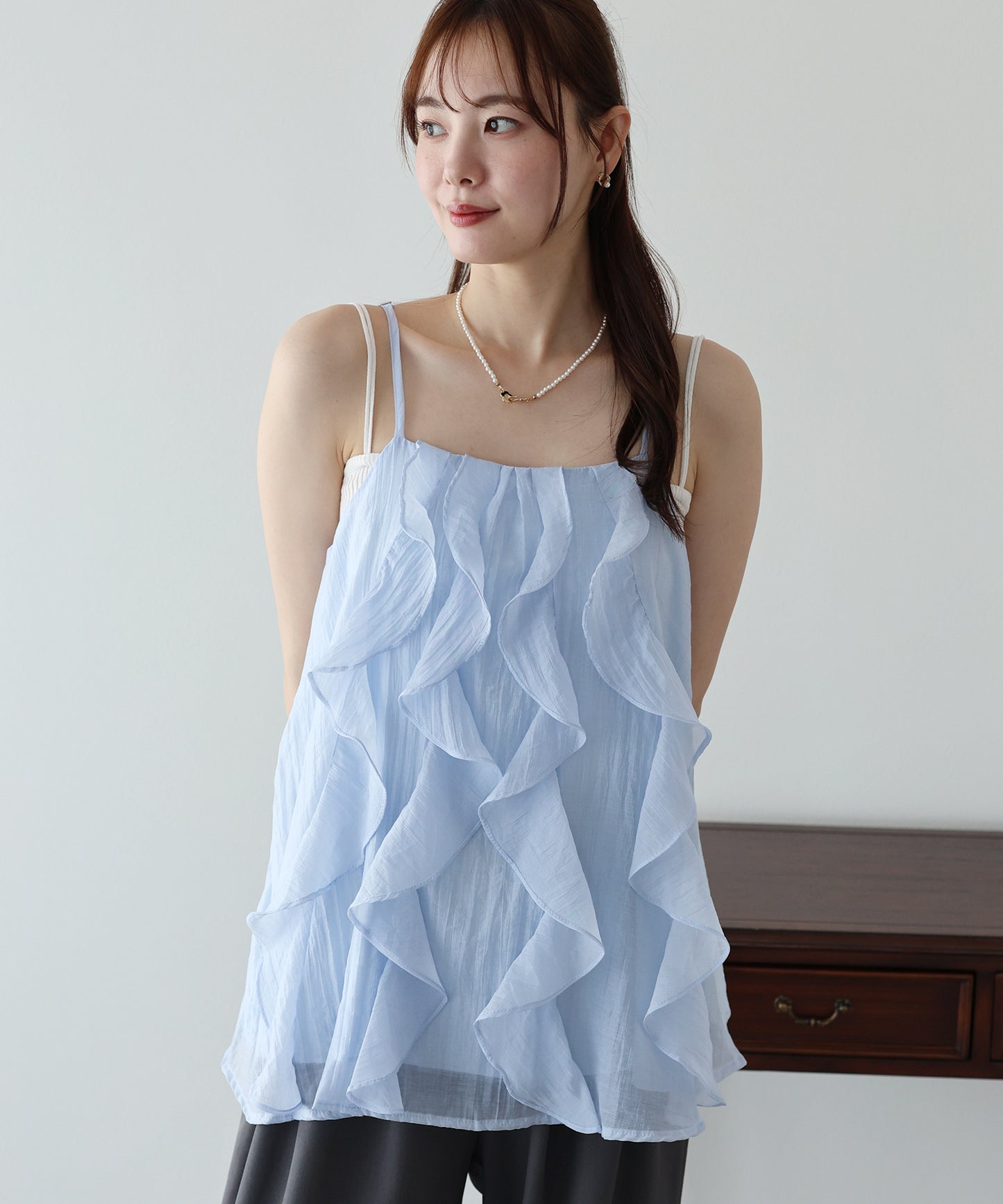 ラッフルフリルキャミソール【メール便】