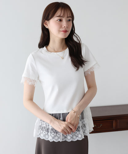 【早割5％OFF】レースドッキングＴシャツ【メール便】