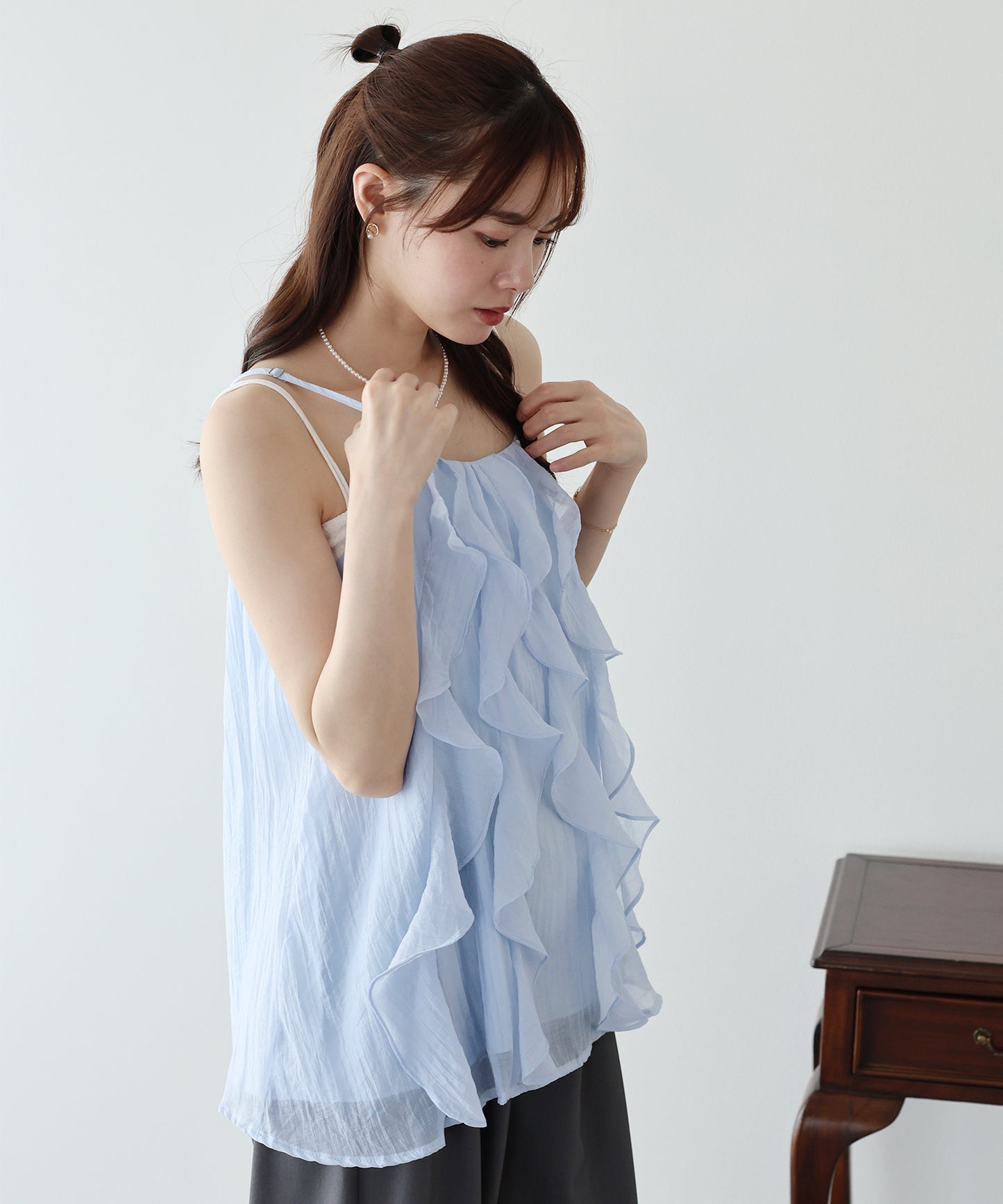 【早割5％OFF】ラッフルフリルキャミソール【メール便】