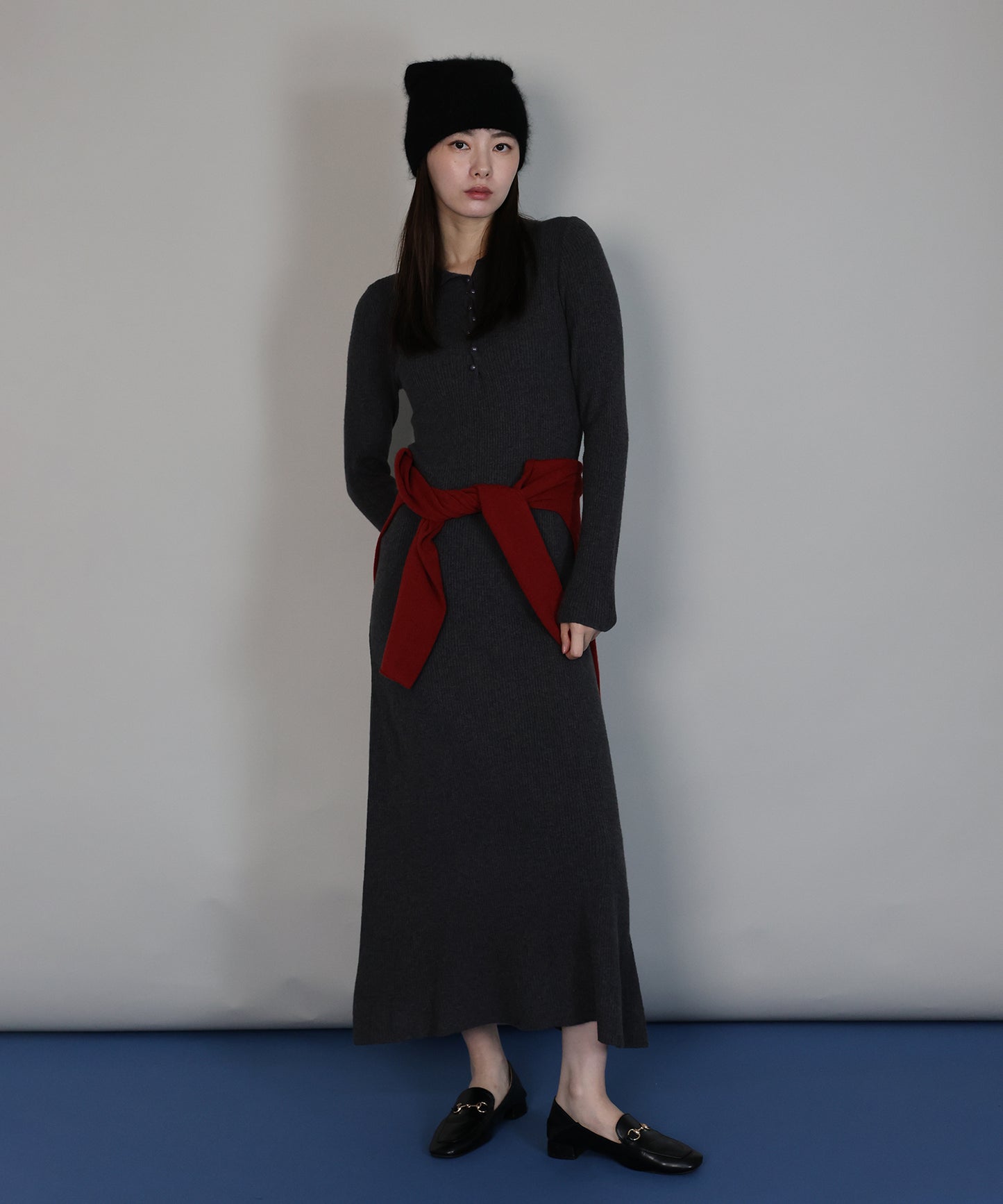 【早割5％OFF】ポロリブニットワンピース[ J by blue ]