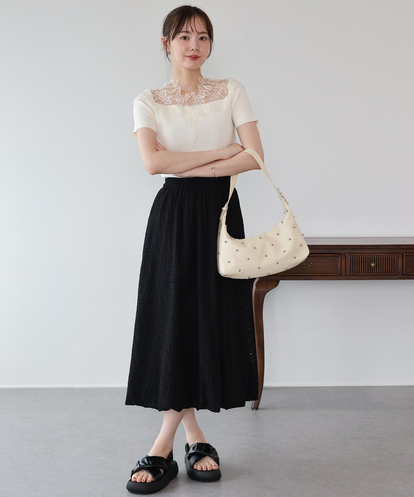 【早割5％OFF】コットンレースバルーンスカート