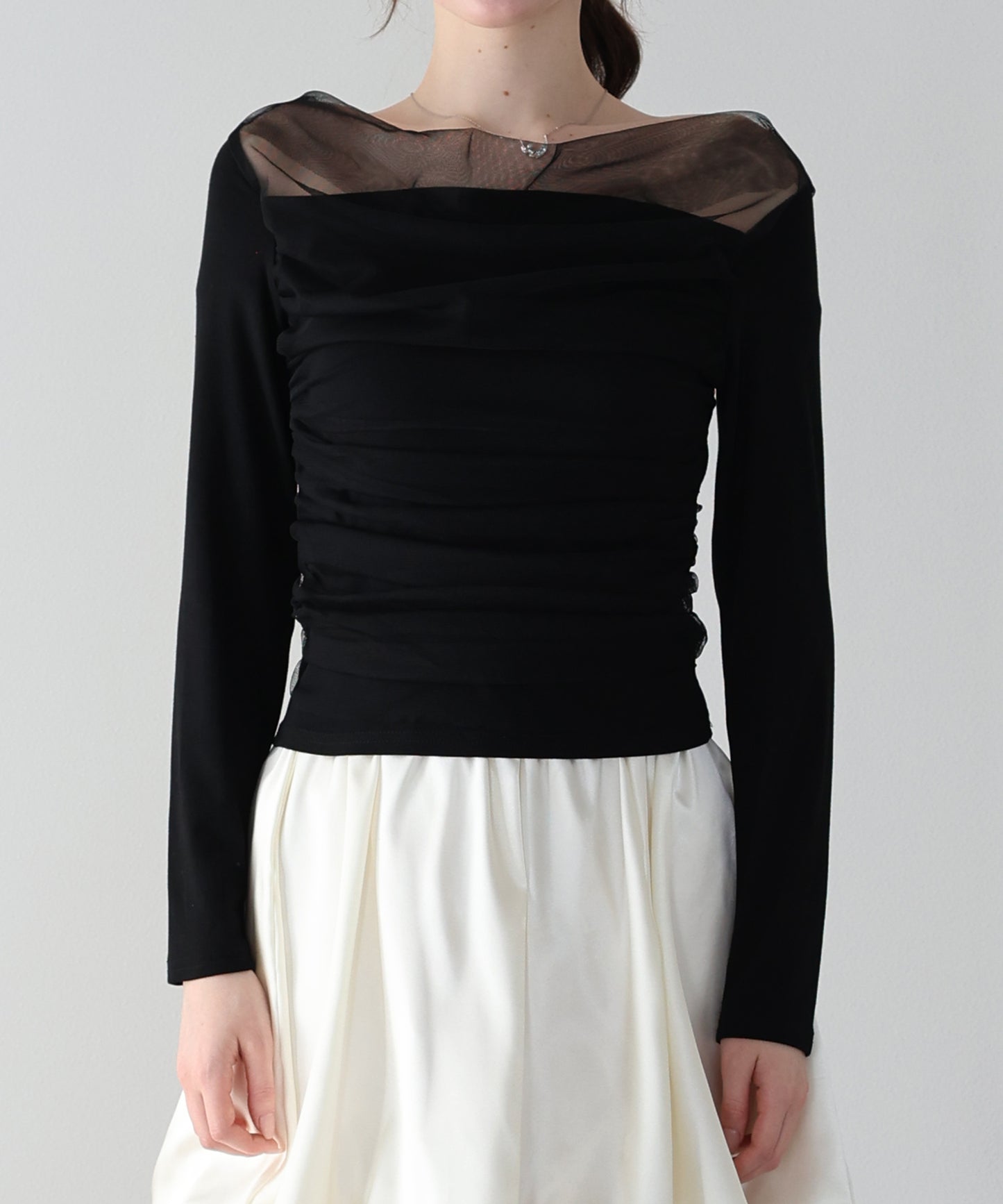 チュールドッキングドレープカットソー【ネコポス】