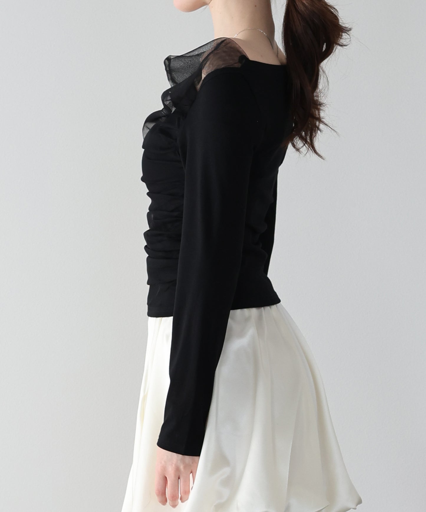 チュールドッキングドレープカットソー【ネコポス】