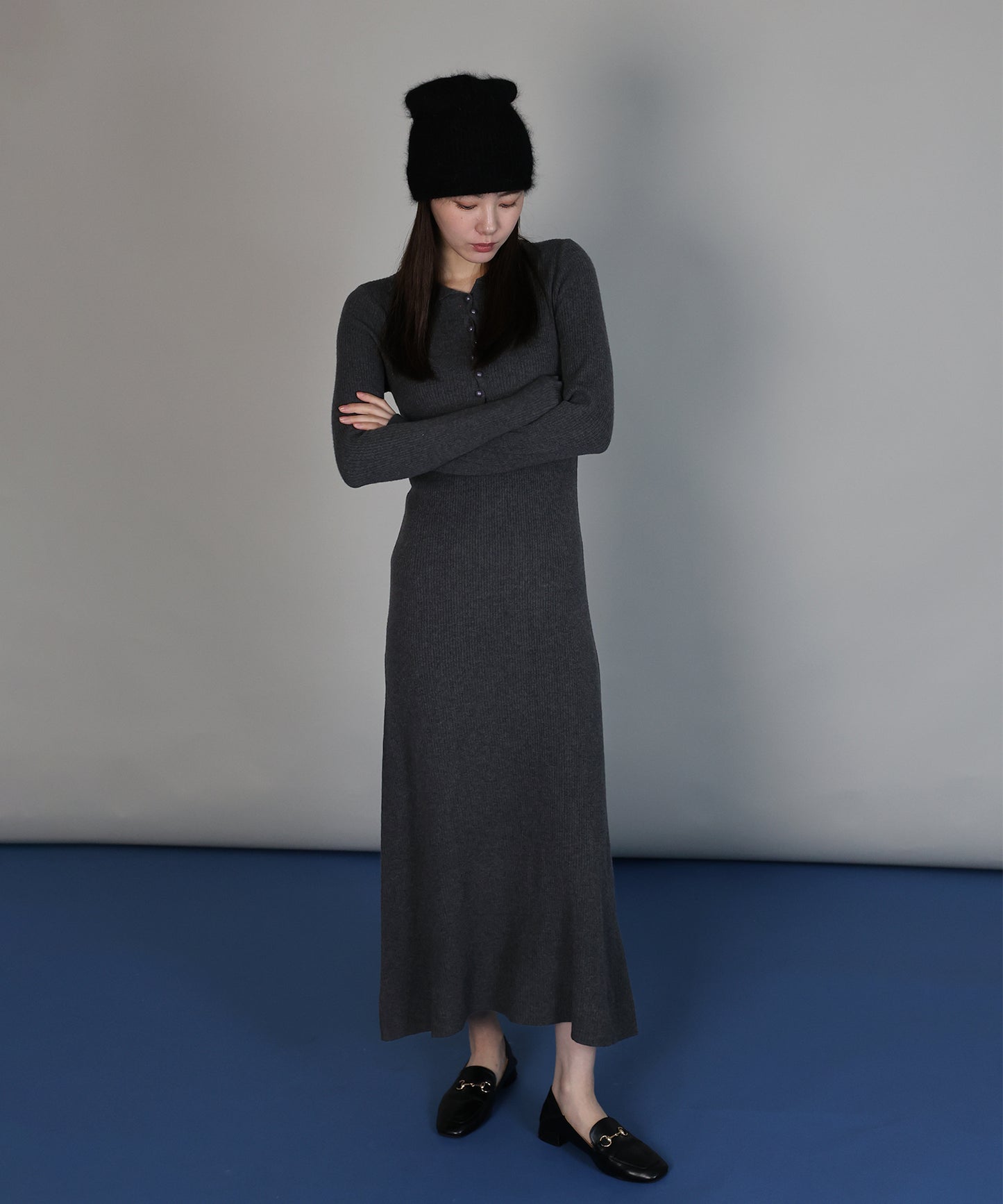 ポロリブニットワンピース[ J by blue ]