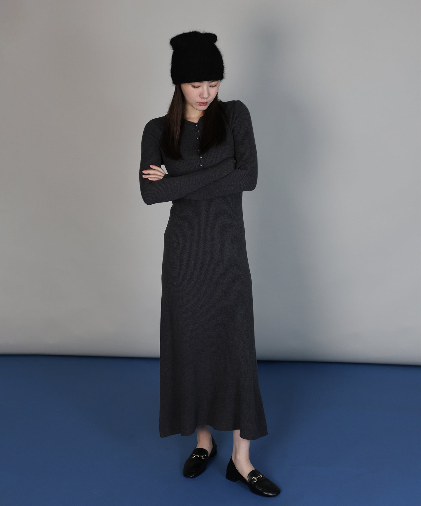 【早割5％OFF】ポロリブニットワンピース[ J by blue ]