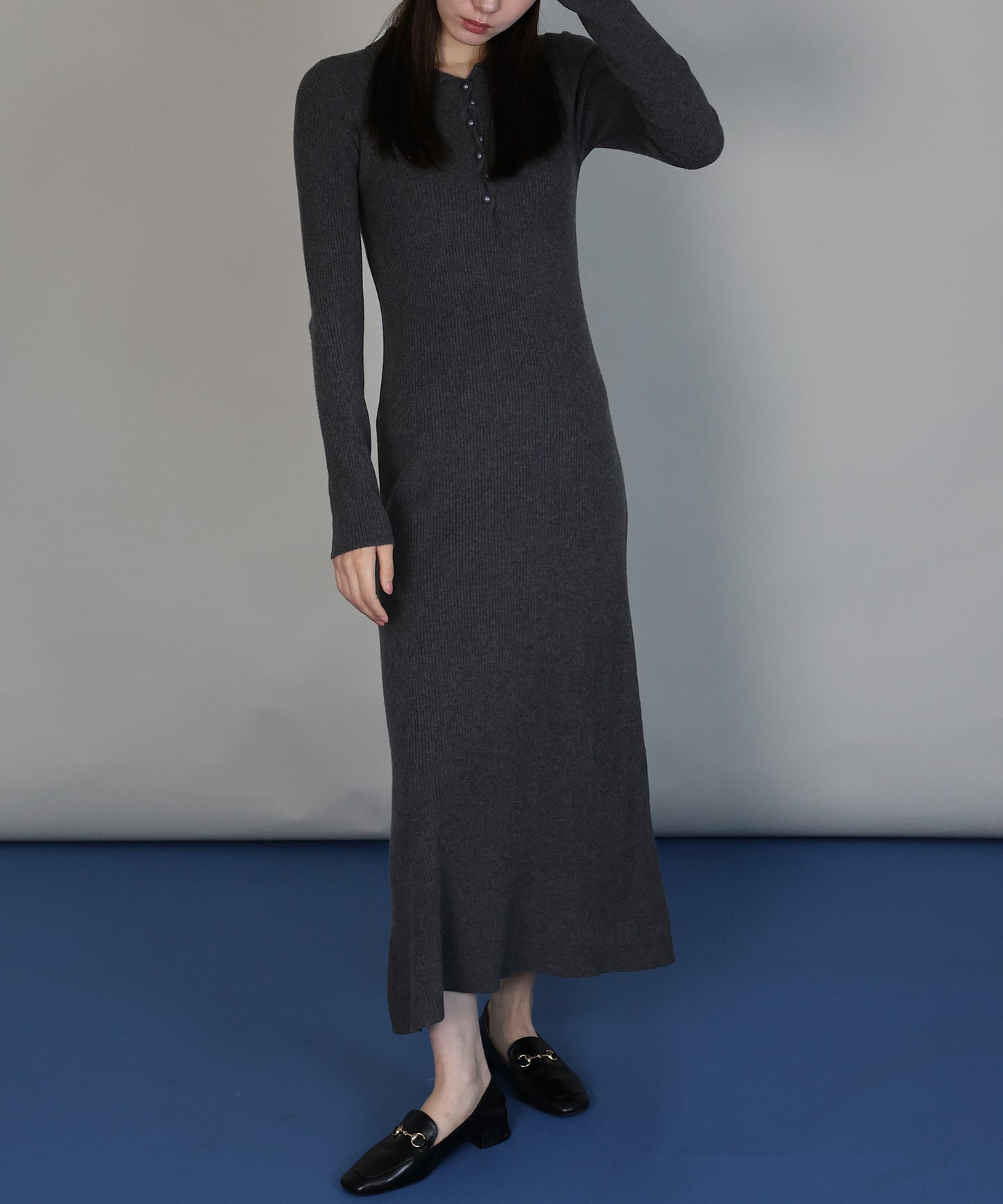 ポロリブニットワンピース[ J by blue ]