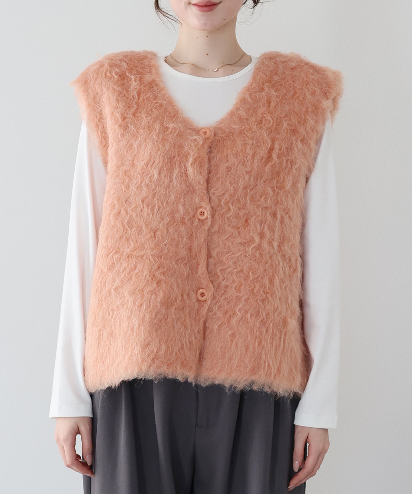 【早割5％OFF】プードルシャギーニットベスト