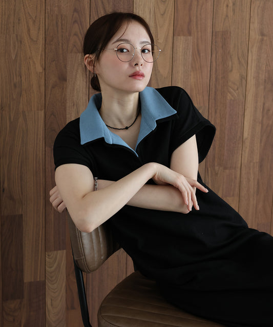 【早割5％OFF】シャツレイヤードスウェットワンピース