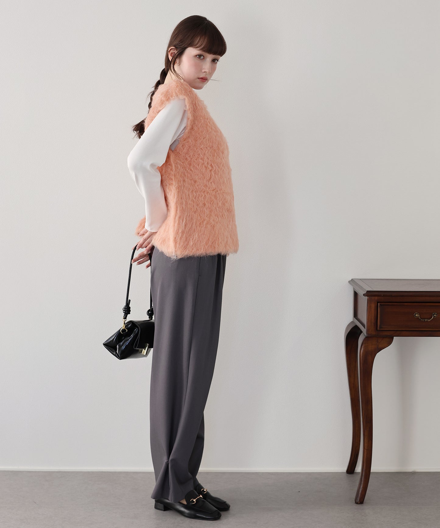 【早割5％OFF】プードルシャギーニットベスト