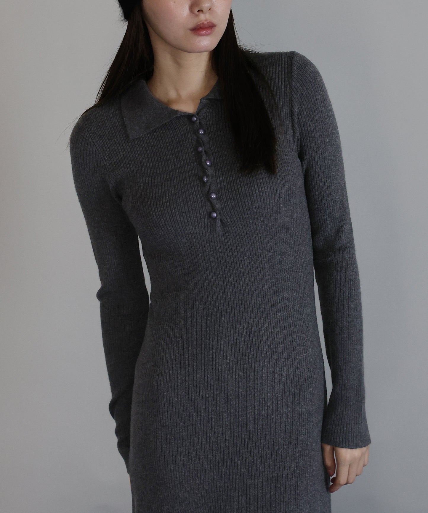 ポロリブニットワンピース[ J by blue ]