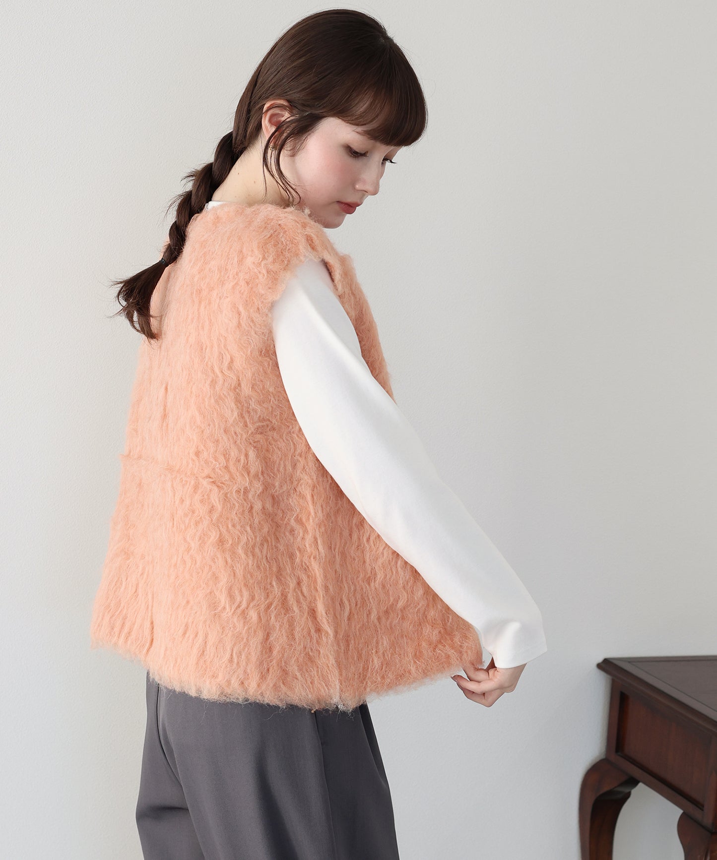 【早割5％OFF】プードルシャギーニットベスト