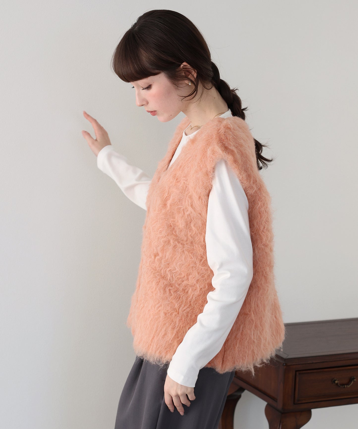 【早割5％OFF】プードルシャギーニットベスト