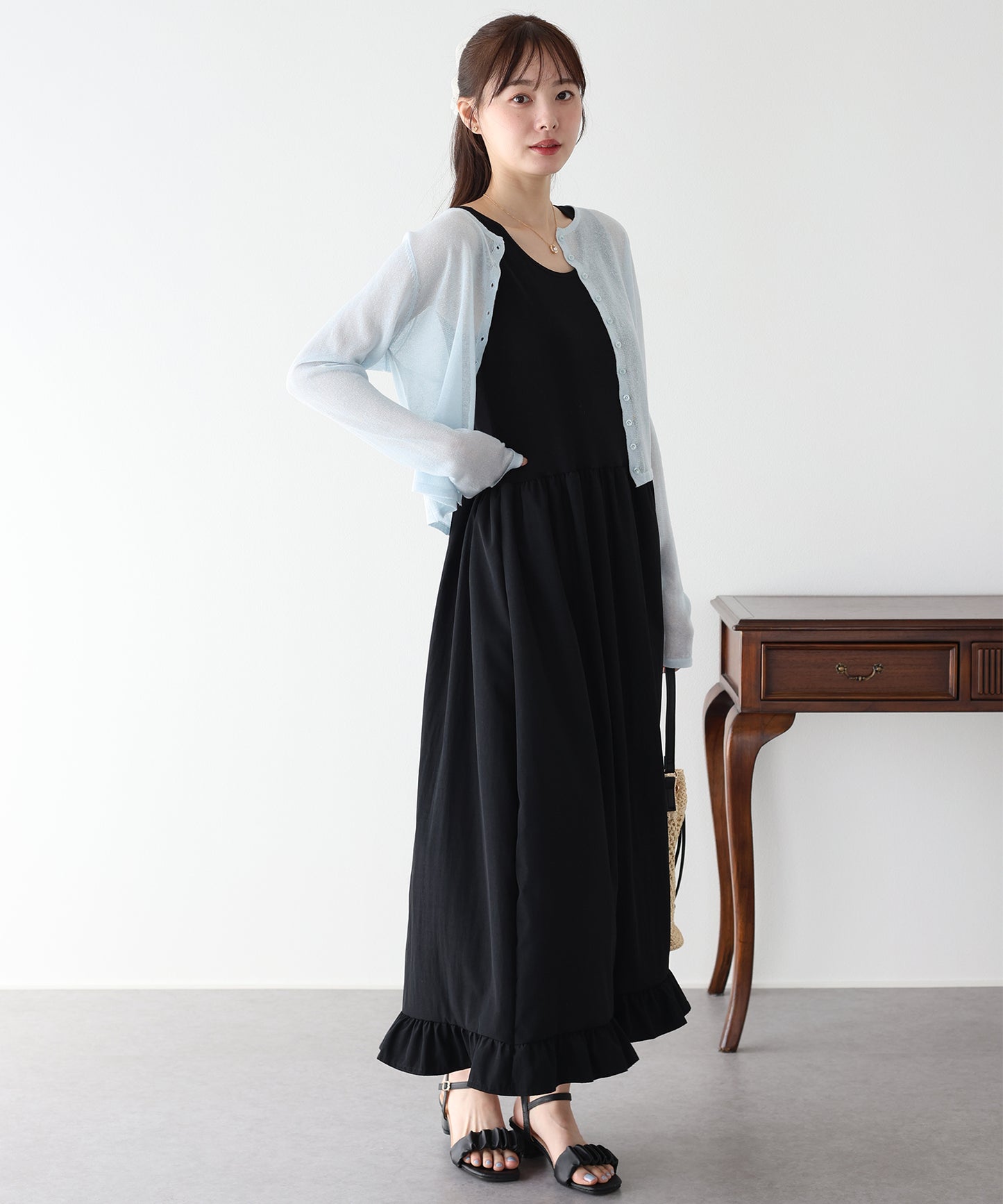 【早割5％OFF】レイヤードドッキングワンピース