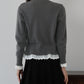 レースドッキングニットカーディガン