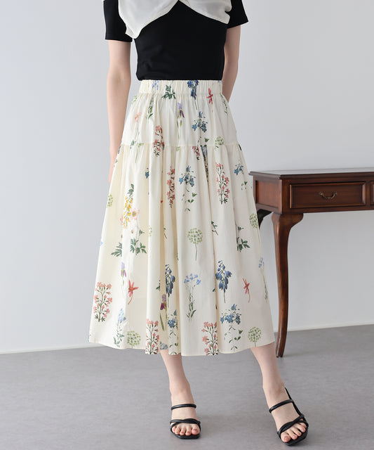 【早割5％OFF】フラワープリントスカート