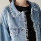 レースドッキングデニムジャケット