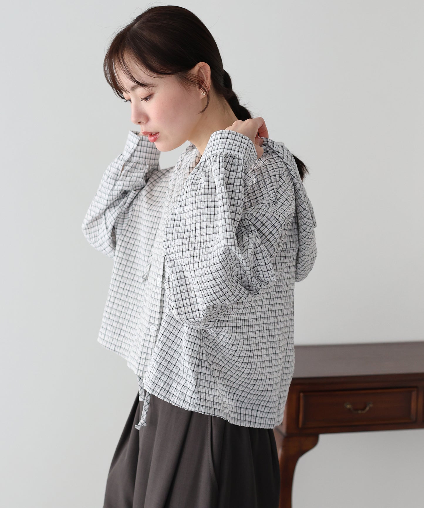 【早割5％OFF】チェックシャツパーカー