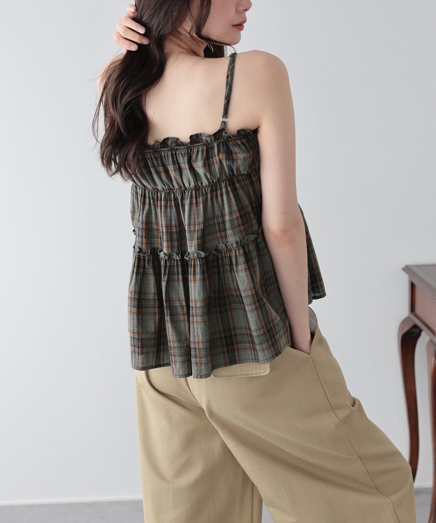 【早割5％OFF】チェックキャミソール【メール便】