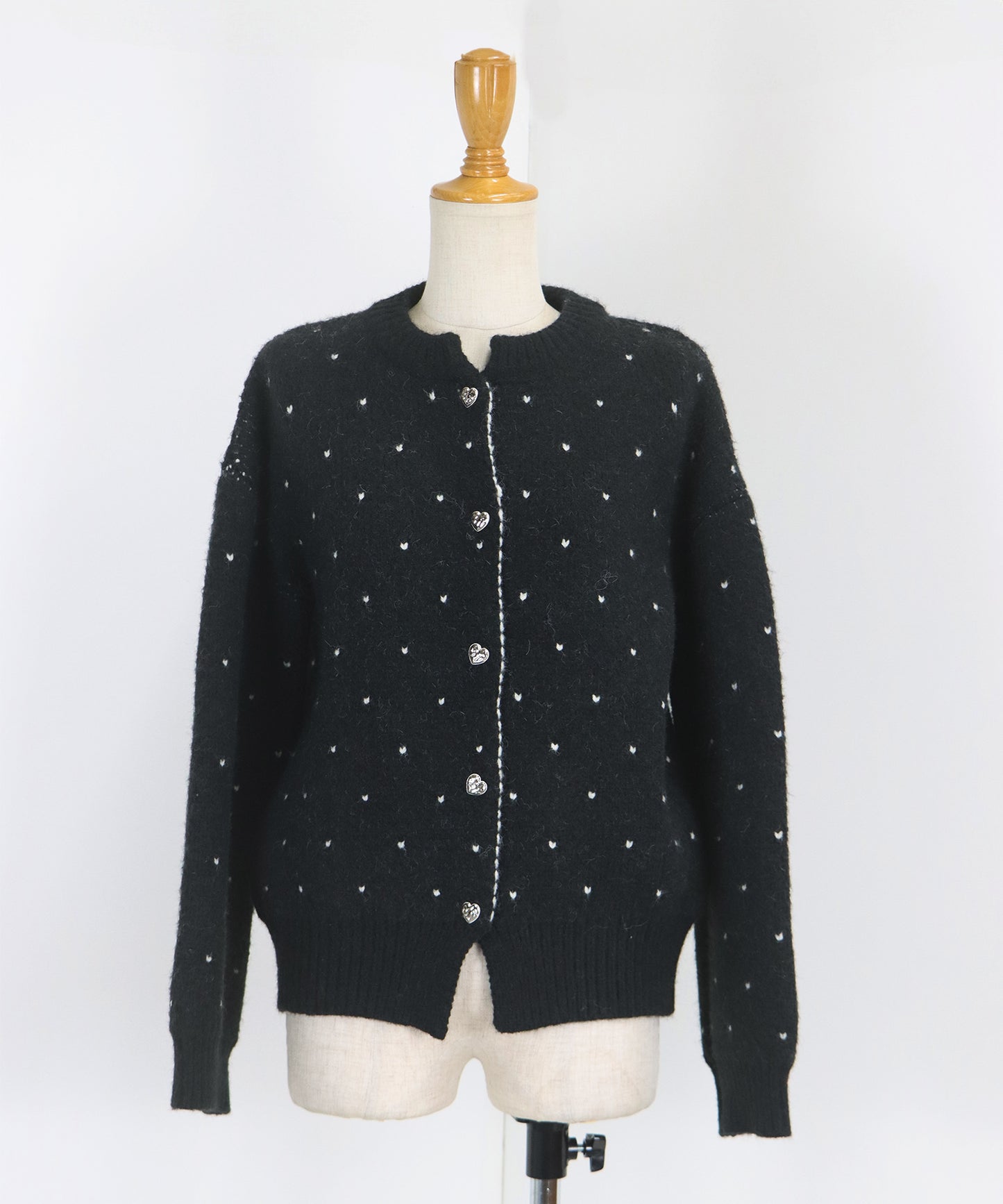 ハートニットジャガードカーディガン